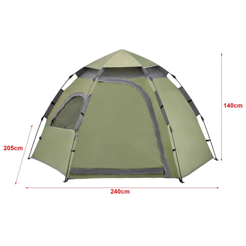 Tenda da campeggio a montaggio istantaneo 240 x 205 x 140 cm verde scuro grigio 03_0008734