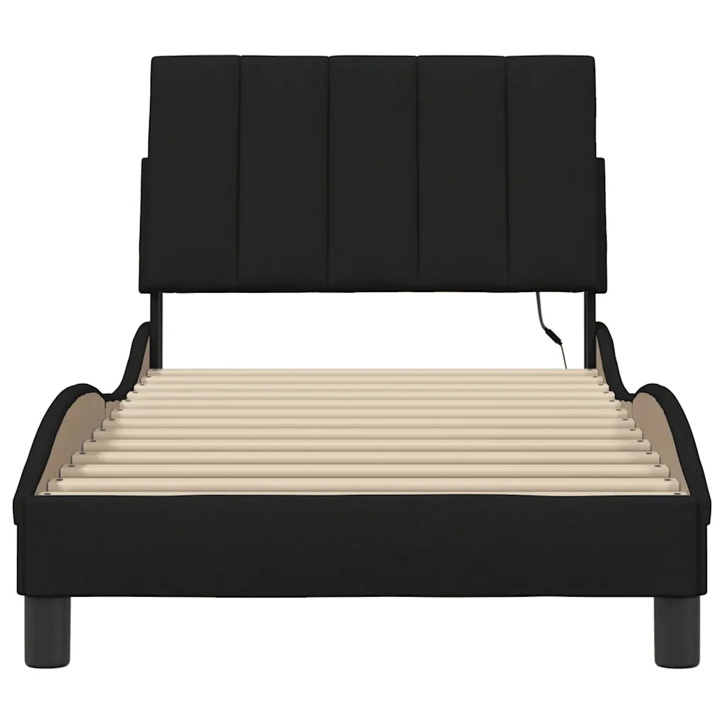 Giroletto senza Materasso Hanko Nero 90x190 cm in Tessuto