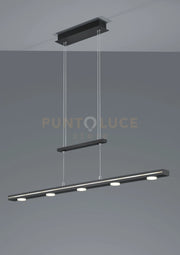 LACAL SOSPENSIONE LED 4W 2660lm, 3000 + 5000K 7 LUCI BIDIREZIONALE DIMMERABILE COLORE NERO L.100CM