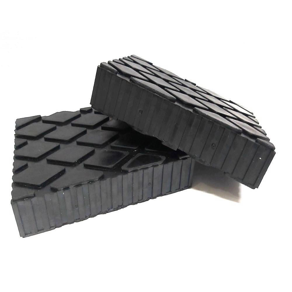 Trade Shop - Set 2 Pezzi Tamponi In Gomma Per Ponti Sollevatori Tampone 16 X 12 X 5 Cm -
