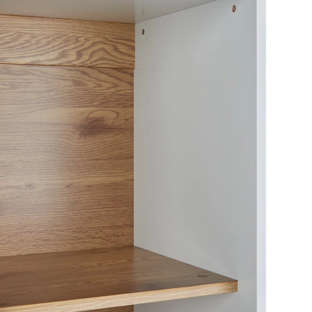 Mobiletto decorativo con vetrina in vetro bianco soggiorno stile elegante
