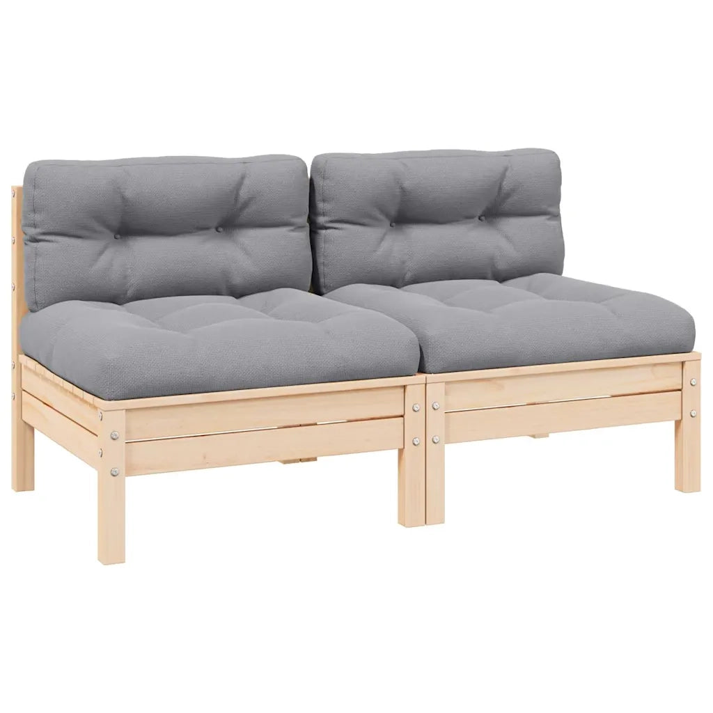 Divano da Giardino a 2 Posti con Cuscini Grigi Massello di Pinocod mxl 94748