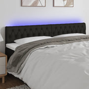 Testiera a LED-Testata con LED Nera 200x7x78/88 cm in Tessuto