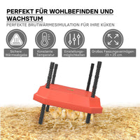 Fudajo Chioccia artificiale 25x25cm 30W Piastra termica per 15-20 pulcini con temperatura regolabile