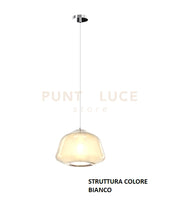 SOSPENSIONE BIANCO 1 LUCE VETRO ALPHA AMBRA 1176BI-S1 ALPHA-AM