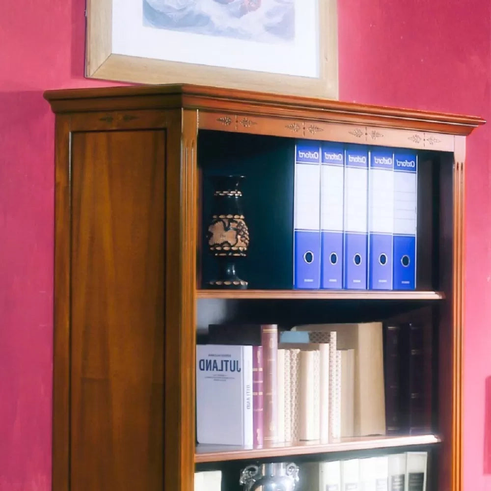 Libreria classica con ripiani in legno finitura bassano l.100 p.41 h.175 - Mobili 2G