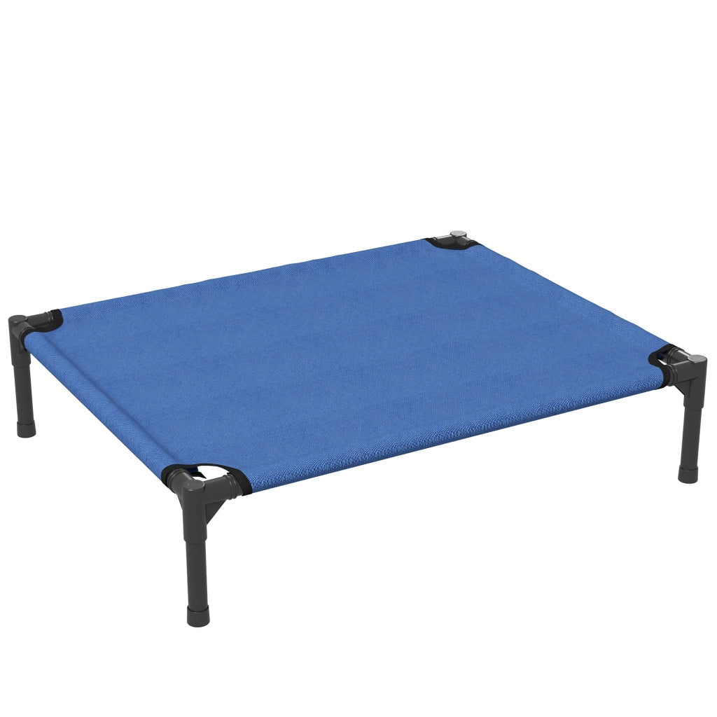 Cuccia per Cani Rialzata Pieghevole Interno Esterno ¨C Zephmum ¨C Metallo Tessuto Oxford Blu 76x61x18 cm