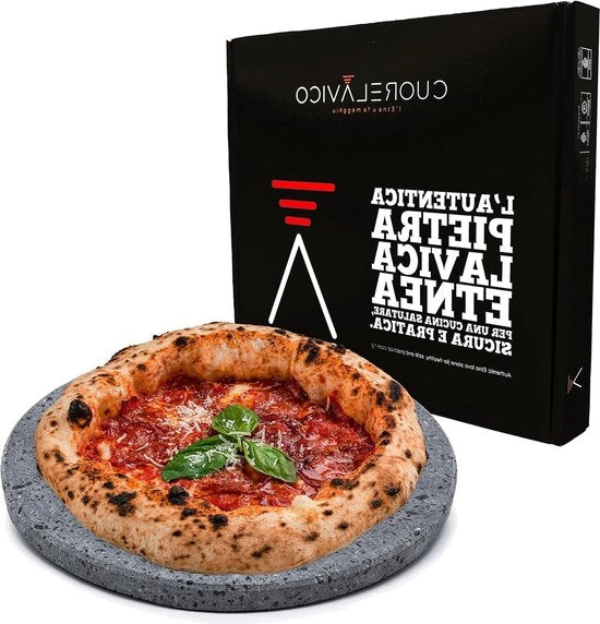 Piatto refrattario per pizza in lava - diametro 35 cm - gas, elettrico e barbecue - pietra per pizza italiana