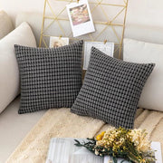 Set di 2 coperte per divano in poliestere decorativo morbido per casa - Camera da letto - Camera - 30 x 30 cm - Grigio