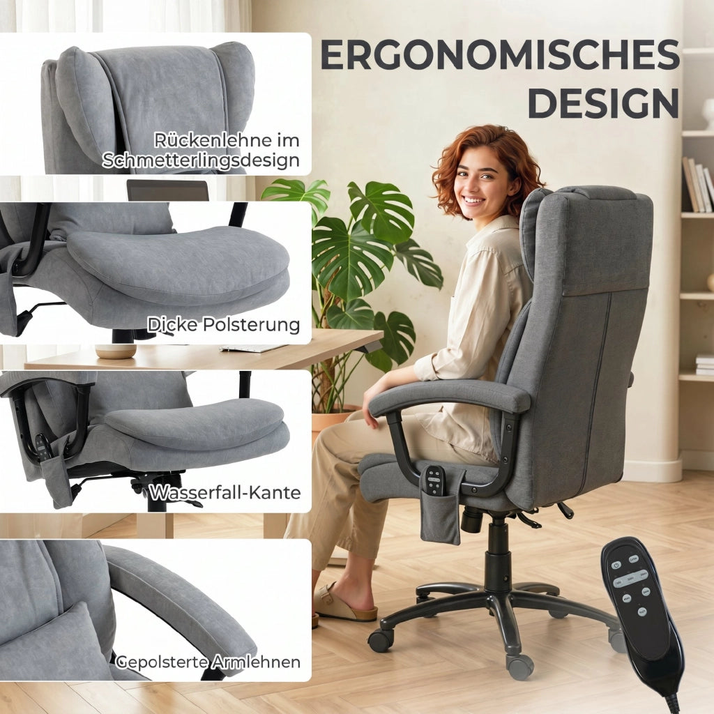 Sedia da ufficio massaggiante con schienale ergonomico ¨C zephmum ¨C Grigio
