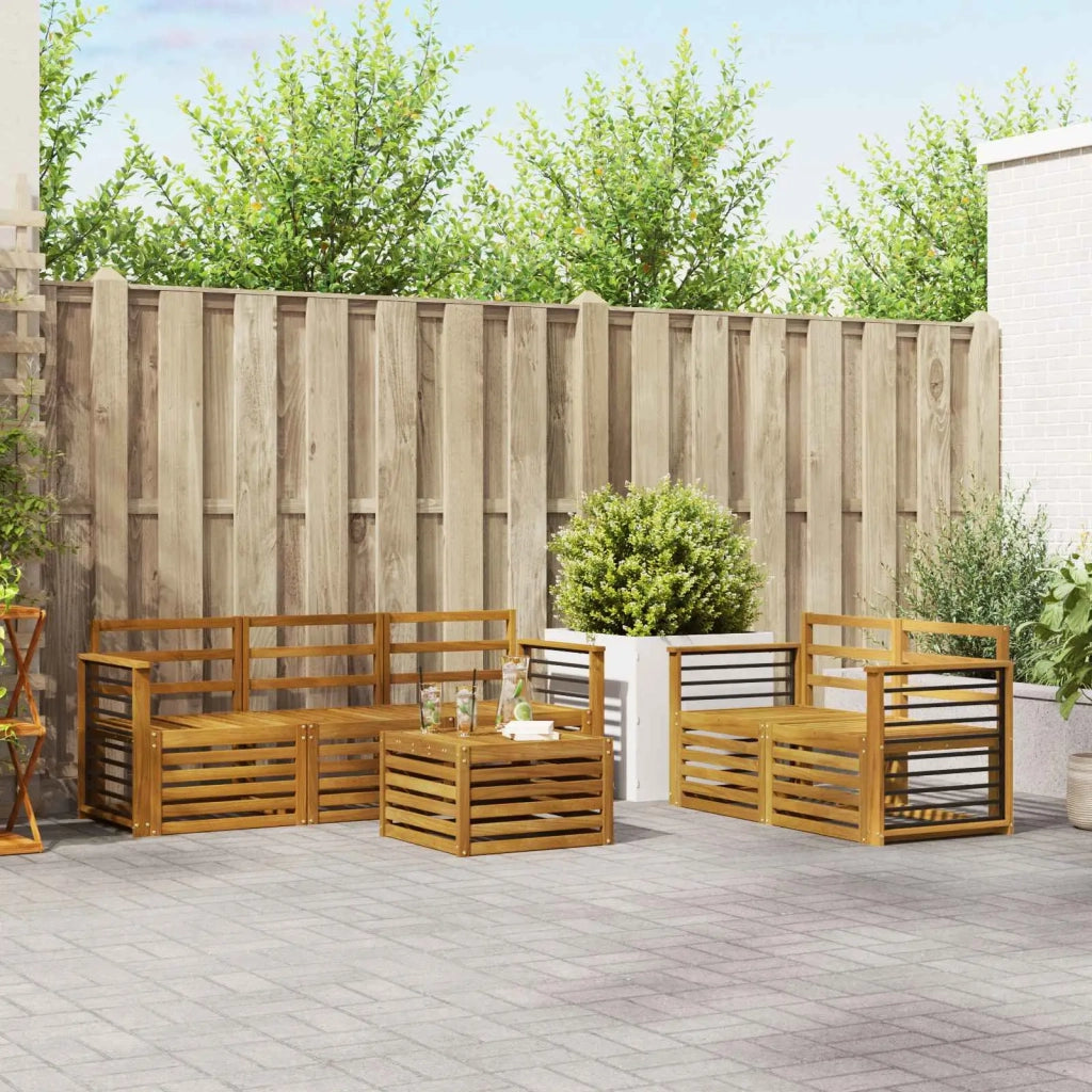 Set divani 6 pcs Naturale Legno di Acacia Massello