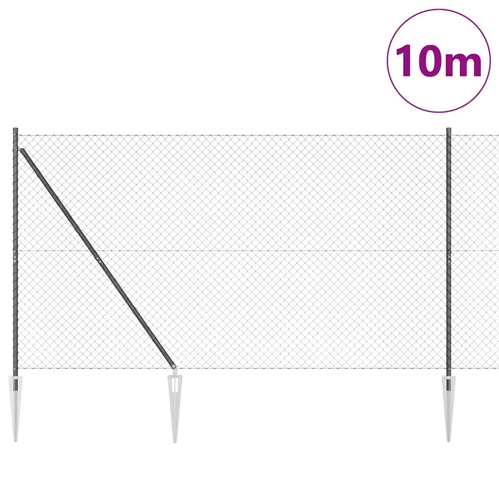 Palo della recinzione | Pannello per recinzione Grigio 10 x 1,6 m (rete 40 x 40 mm)