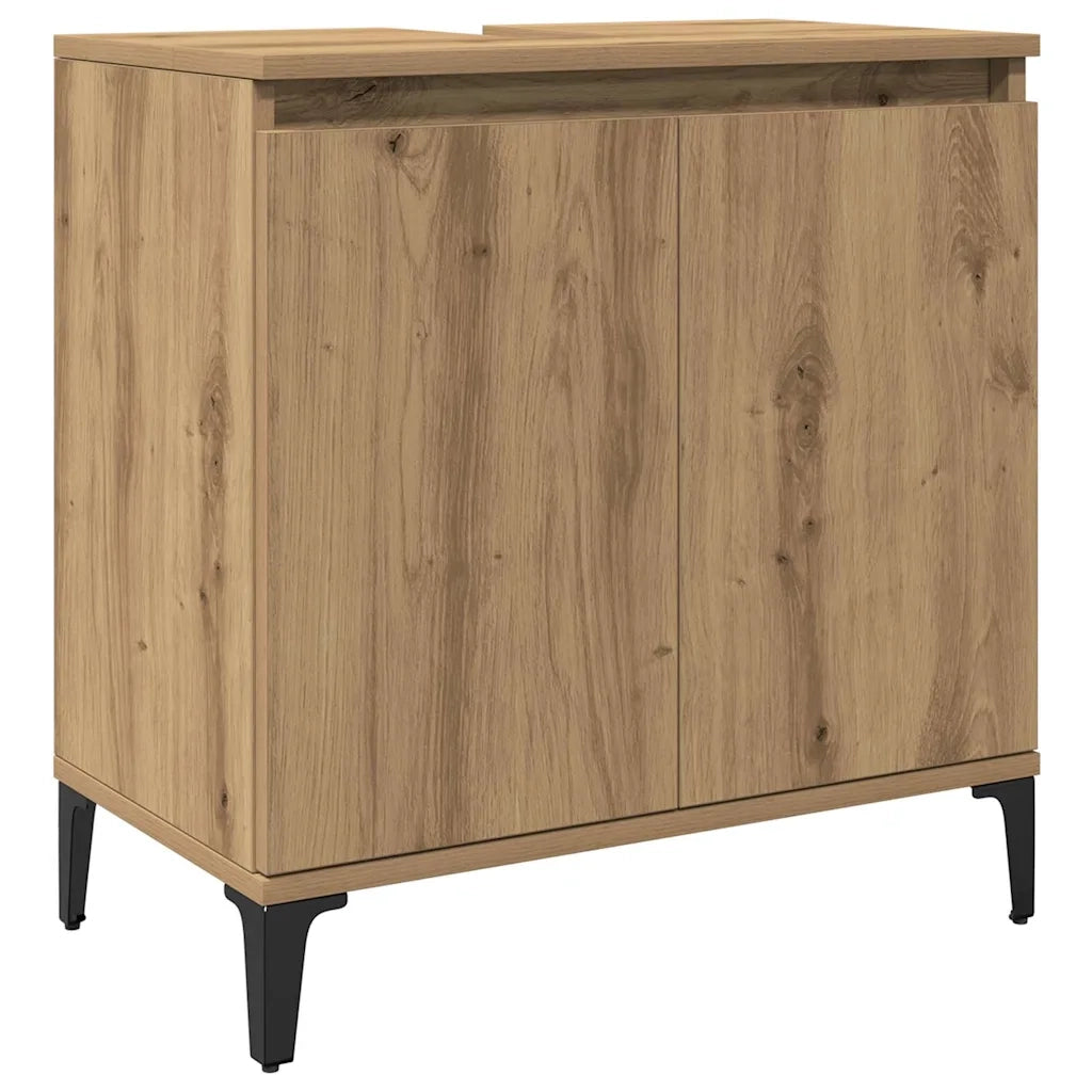 Mobile Lavabo Rovere Artigianale 58x33x60 cm Legno Multistrato