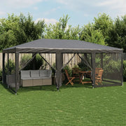 Tenda per Feste con 10 Pareti in Rete Antracite 6x4 m in HDPE 4010069