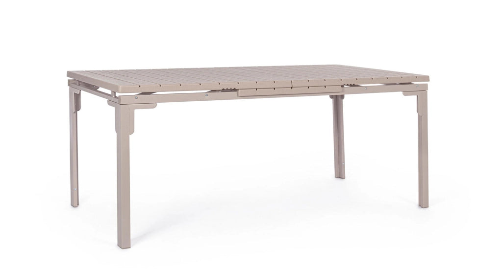 Tavolo Allungabile da Esterno 180-240x90 cm in Acciaio e HDPE Sarita Tortora