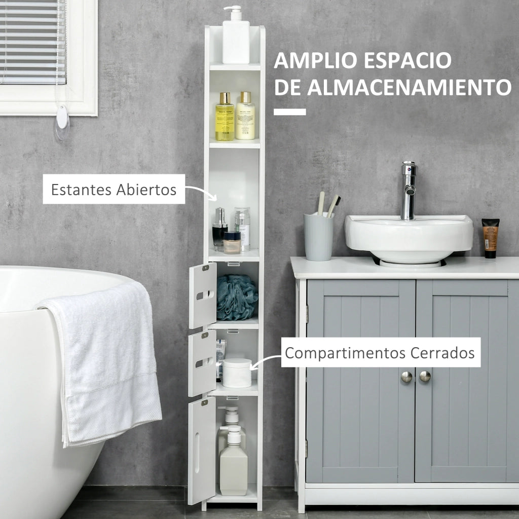 Colonna Bagno con Ante ¨C zephmum ¨C Bianco 15x17x120cm
