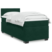 Giroletto a Molle con Materasso Verde Scuro 100x200 cm Velluto