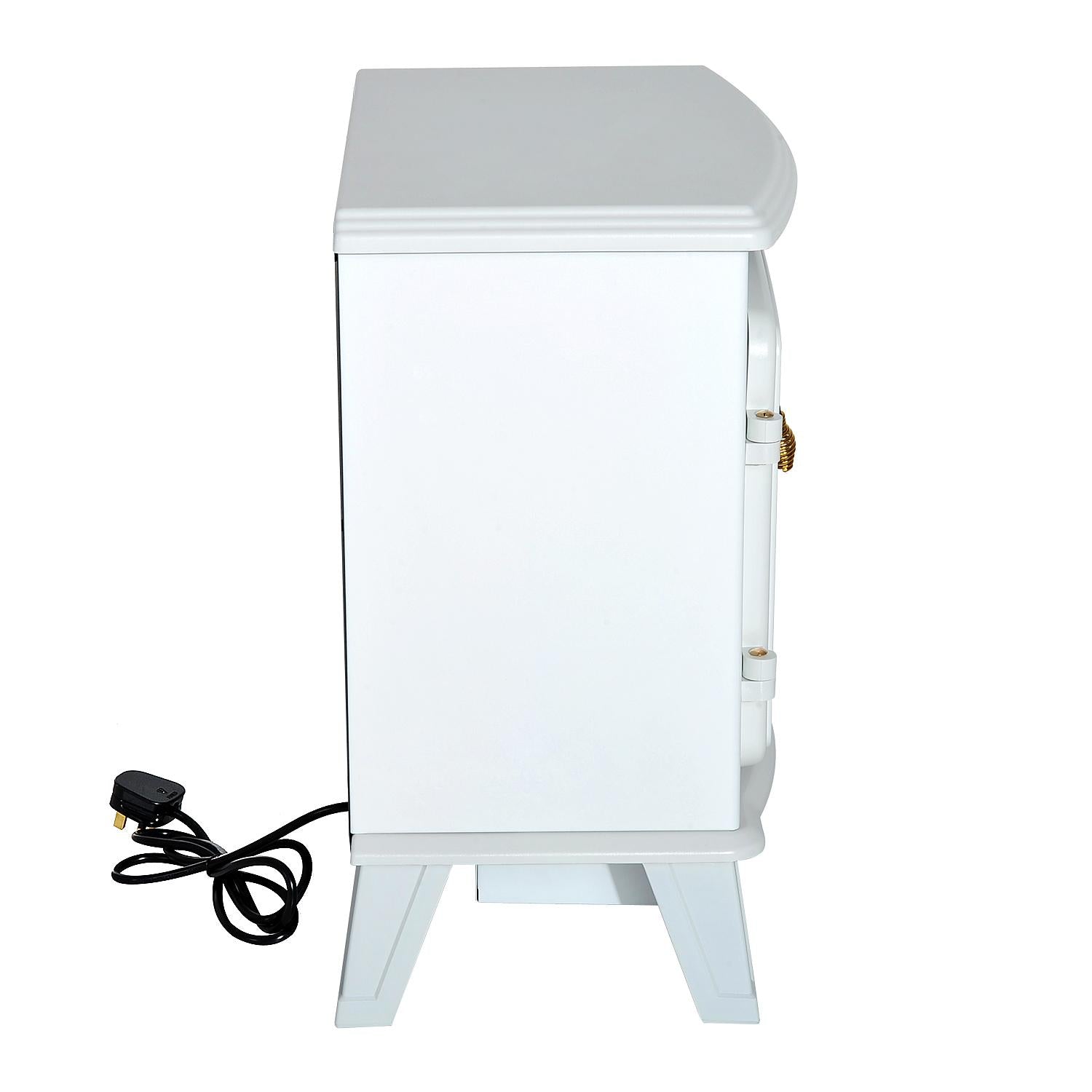 Camino Elettrico da Terra Effetto Fiamma 1800W Bianco