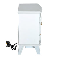 Camino Elettrico da Terra Effetto Fiamma 1800W Bianco