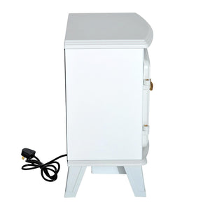 Camino Elettrico da Terra Effetto Fiamma 1800W Bianco