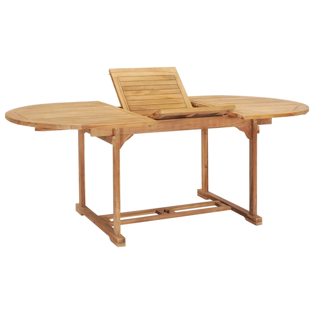 Set da Pranzo per Esterni 7 pz 150-200x100x75 cm Teak Massello cod mxl 35426