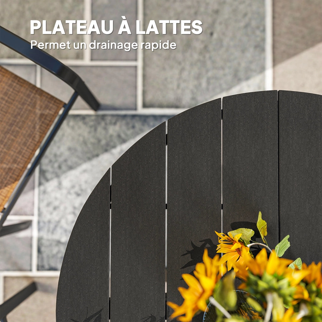 Tavolo da pranzo da giardino rotondo ¨C zephmum ¨C alluminio nero ?118 cm