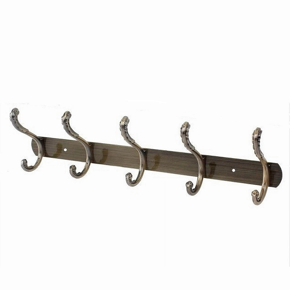 Trade Shop - Appendino Con 5 Ganci Farfalla Parete Multiuso Viti Appendi Abiti 44.5 Cm 52185 -