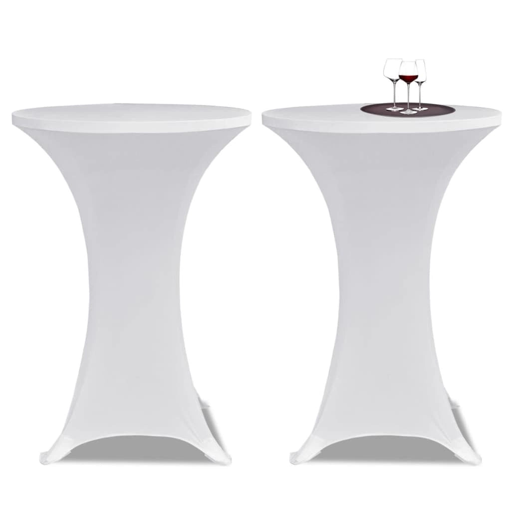 Copritavolo ?60 cm Bianco Tessuto elasticizzato 2 pezzicod mxl 71217