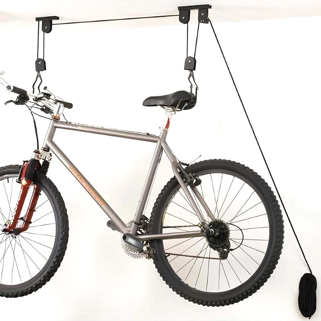 Sollevatore per biciclette con fissaggio a soffitto, carico massimo 20 kg, kit completo Nero Dunlop