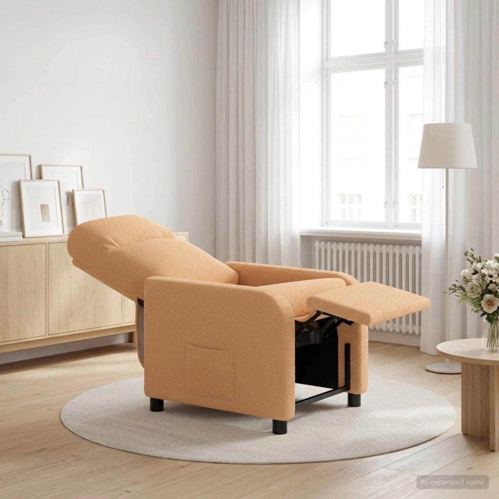 Divano Sedia-Poltrona reclinabile Beige Boucl¨¦