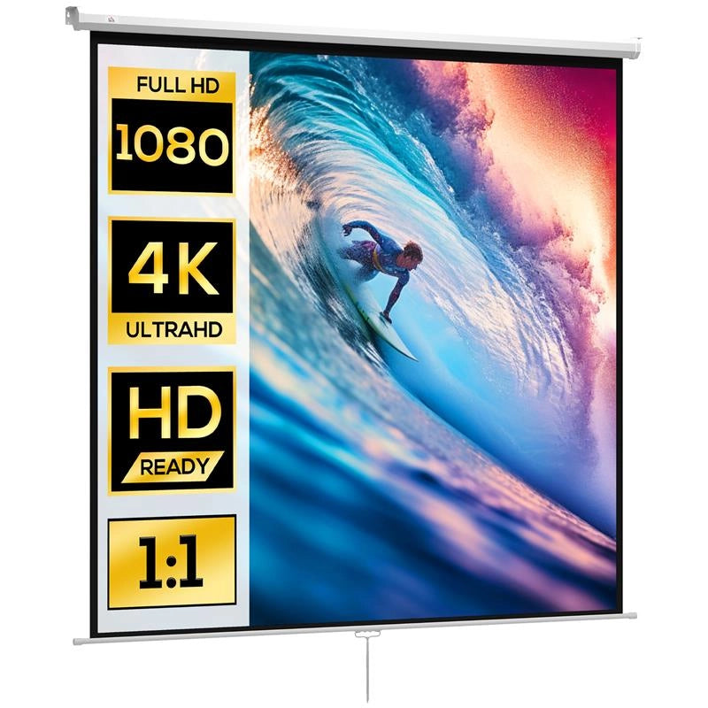 SCHERMO PER PROIETTORE 120" FORMATO 1:1 ANGOLO DI 160° E MONTAGGIO A SOFFITTO O PARETE