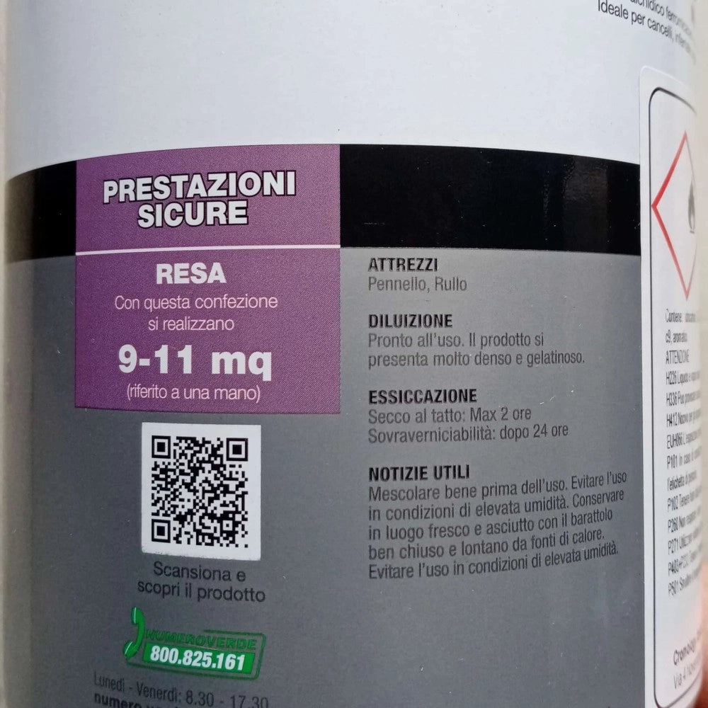Manoantica gel grana fine 750ml smalto ferro micaceo in varie colorazioni, colori manoantica verde marino