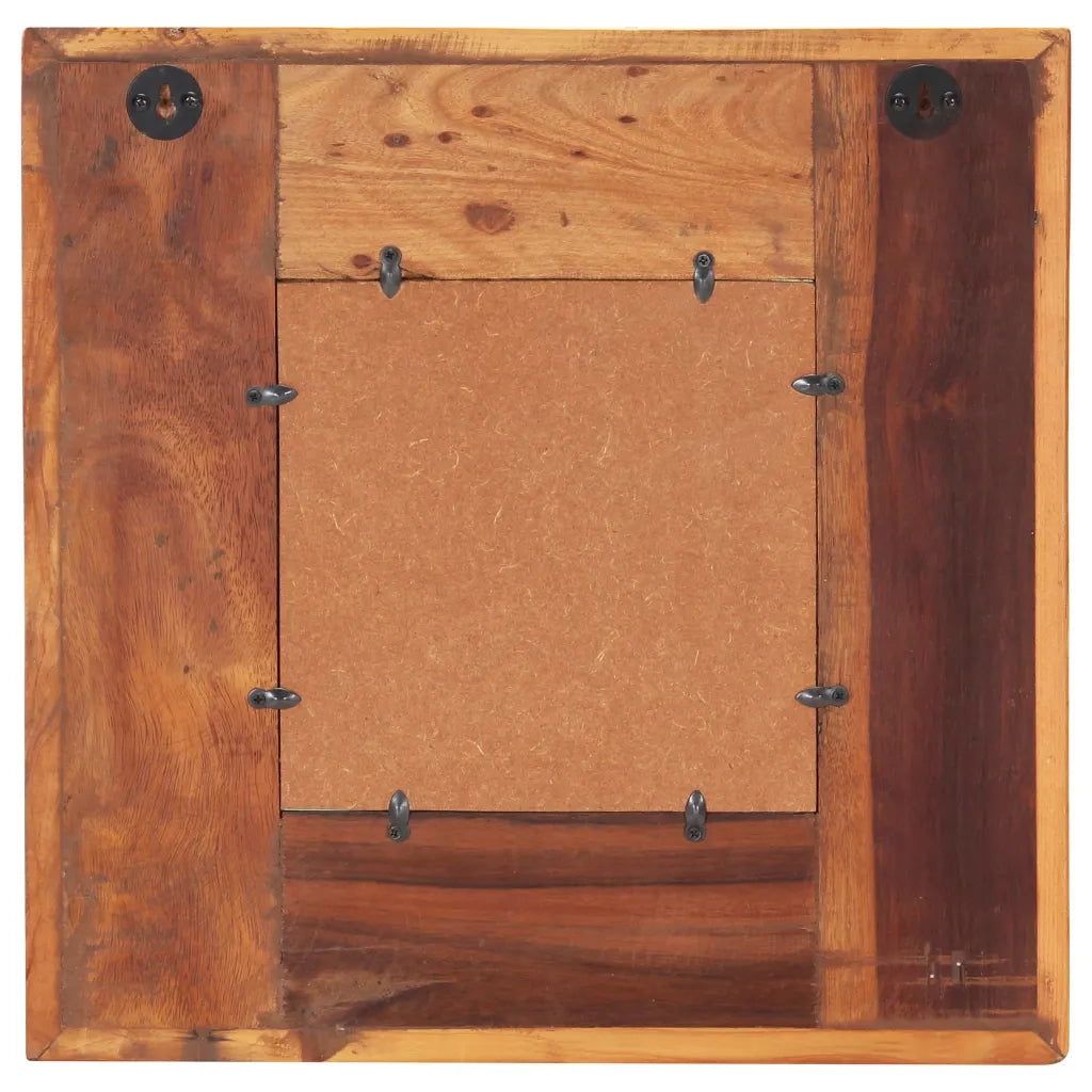 Specchio Decorato con Buddha 50x50cm Legno Massello di Recupero 321813