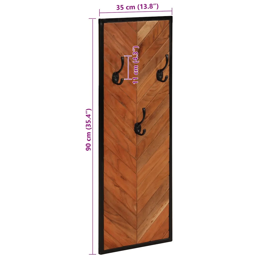 Appendiabiti 2 pz 35x1x90 cm in Legno Massello di Acacia CFW8235445