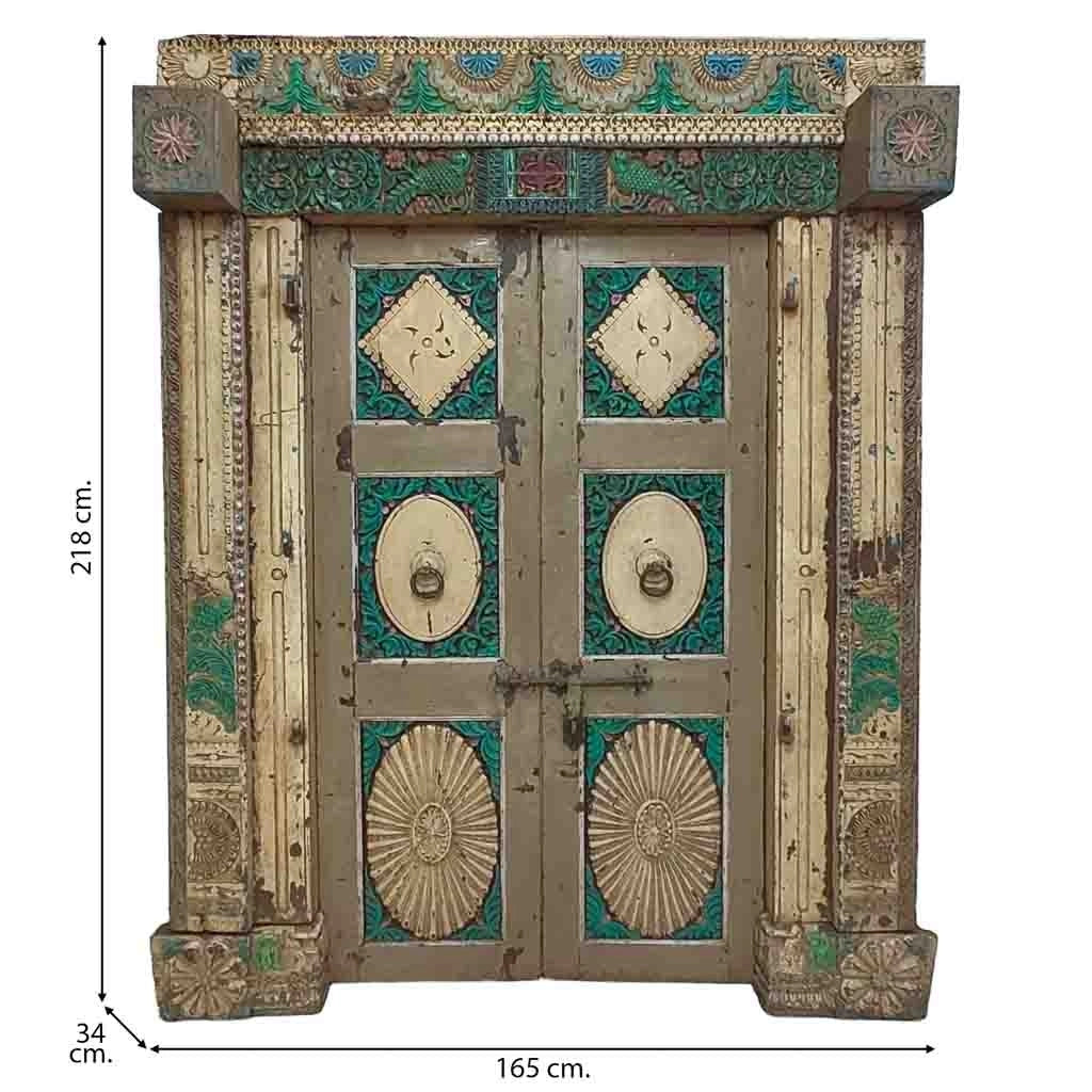 Porta in legno fatta a mano 165x34x218h cm