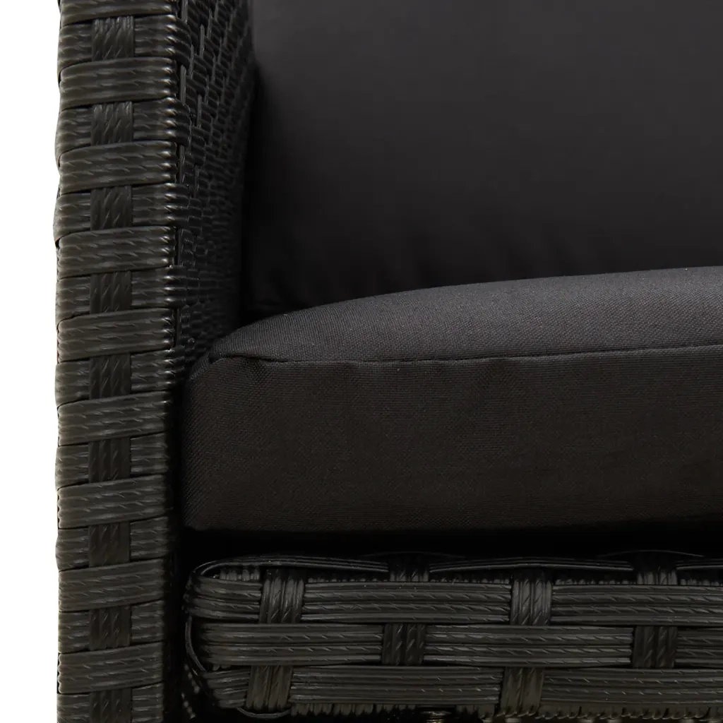 Sedie da Giardino con Cuscini 4 pz in Polyrattan Nere cod mxl 15016