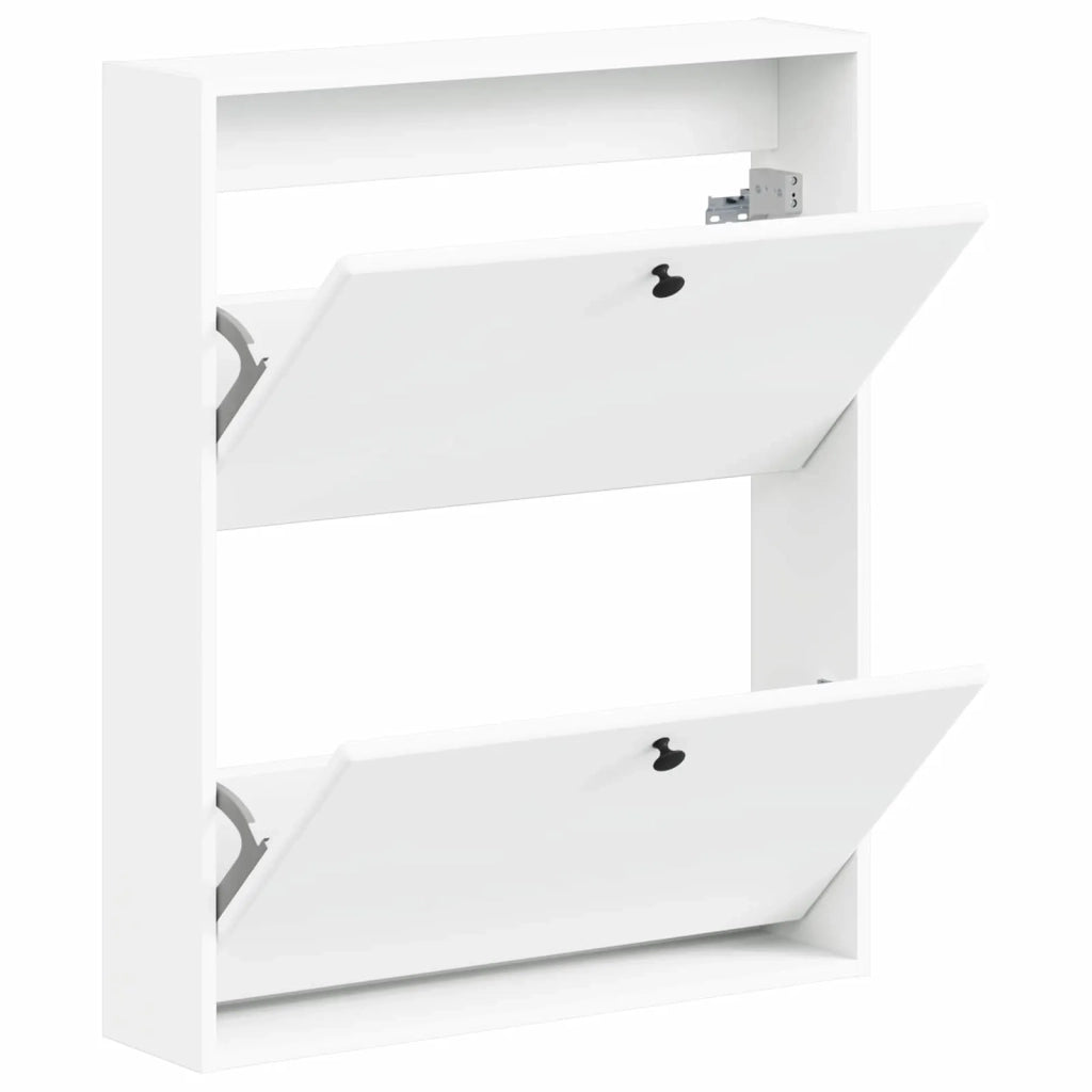 Mobiletto per Scarpe da Muro BREDA 71 x 17 x 86 cm Bianco 897515