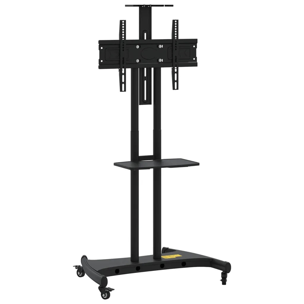 Mobile porta TV regolabile su ruote con pratico ripiano 84 x 58,5 x 204 cm acciaio nero 02_0047640