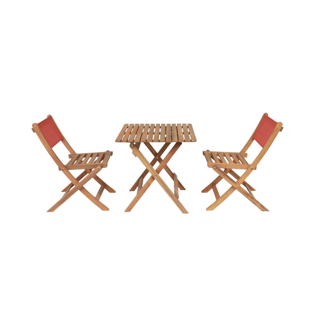 Set tavolo da giardino bistrot per bambini in legno di acacia con 2