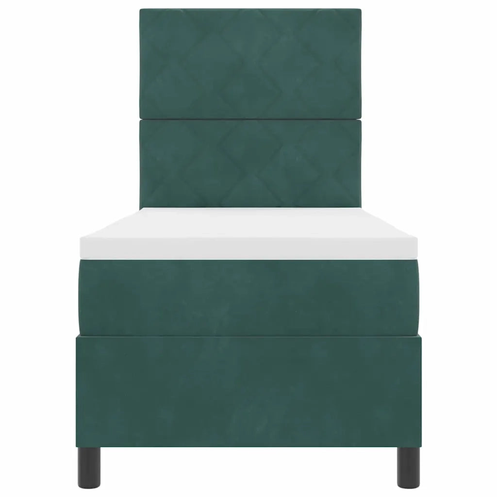 Letto a Sorgente LED Verde Scuro 80 x 200 cm Velluto 3343343
