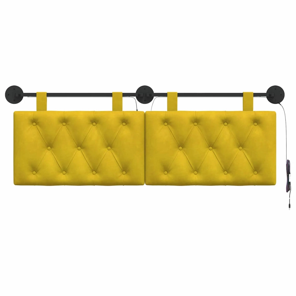 Testiera | Testata sospesa Con luce LED Giallo Velluto
