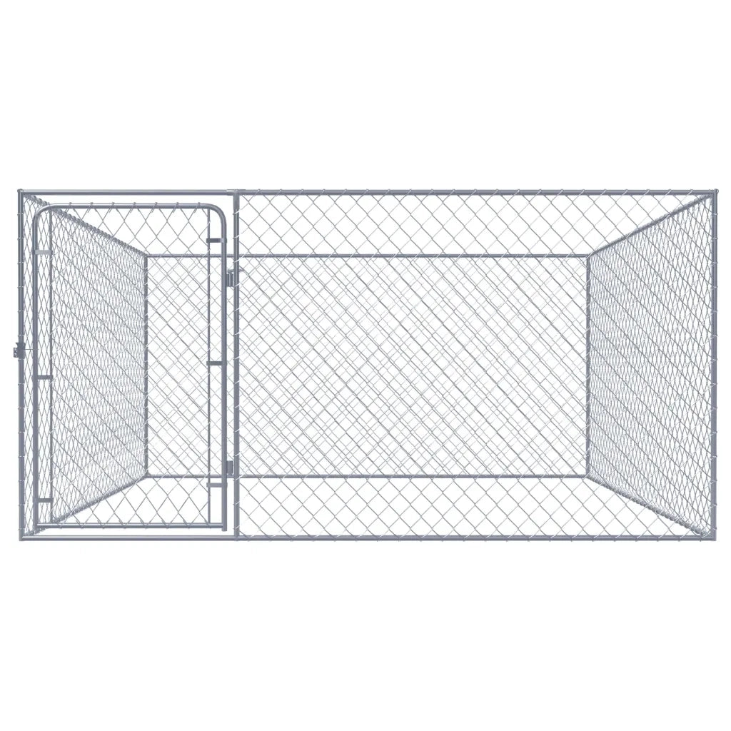 Recinto per Cani da Esterno in Acciaio Zincato 2x2x1 m cod mxl 50371