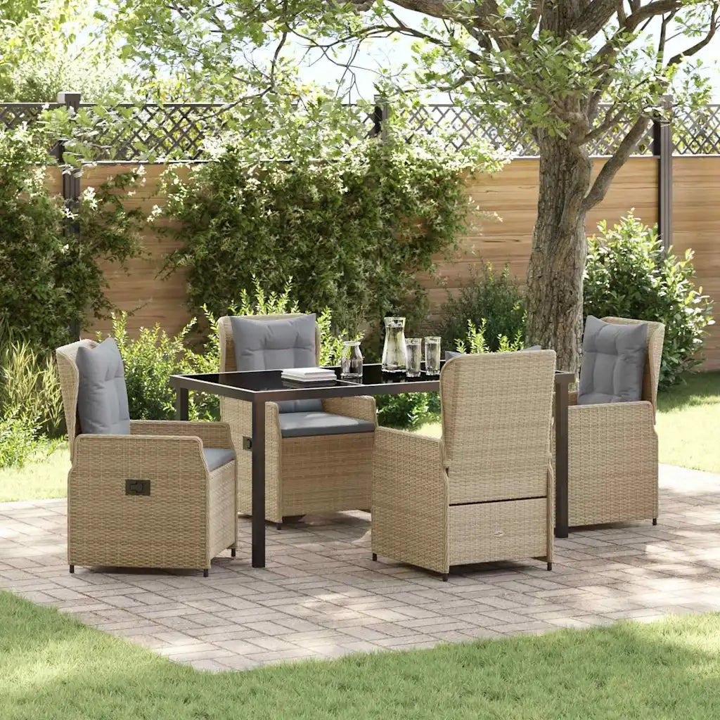 Set da Pranzo per Giardino 5 pcs Beige e Grigio Chiaro 3380963