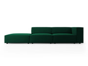 Cosmopolitan Design - Divano sinistro "Arendal" 4 posti in velluto verde bottiglia 