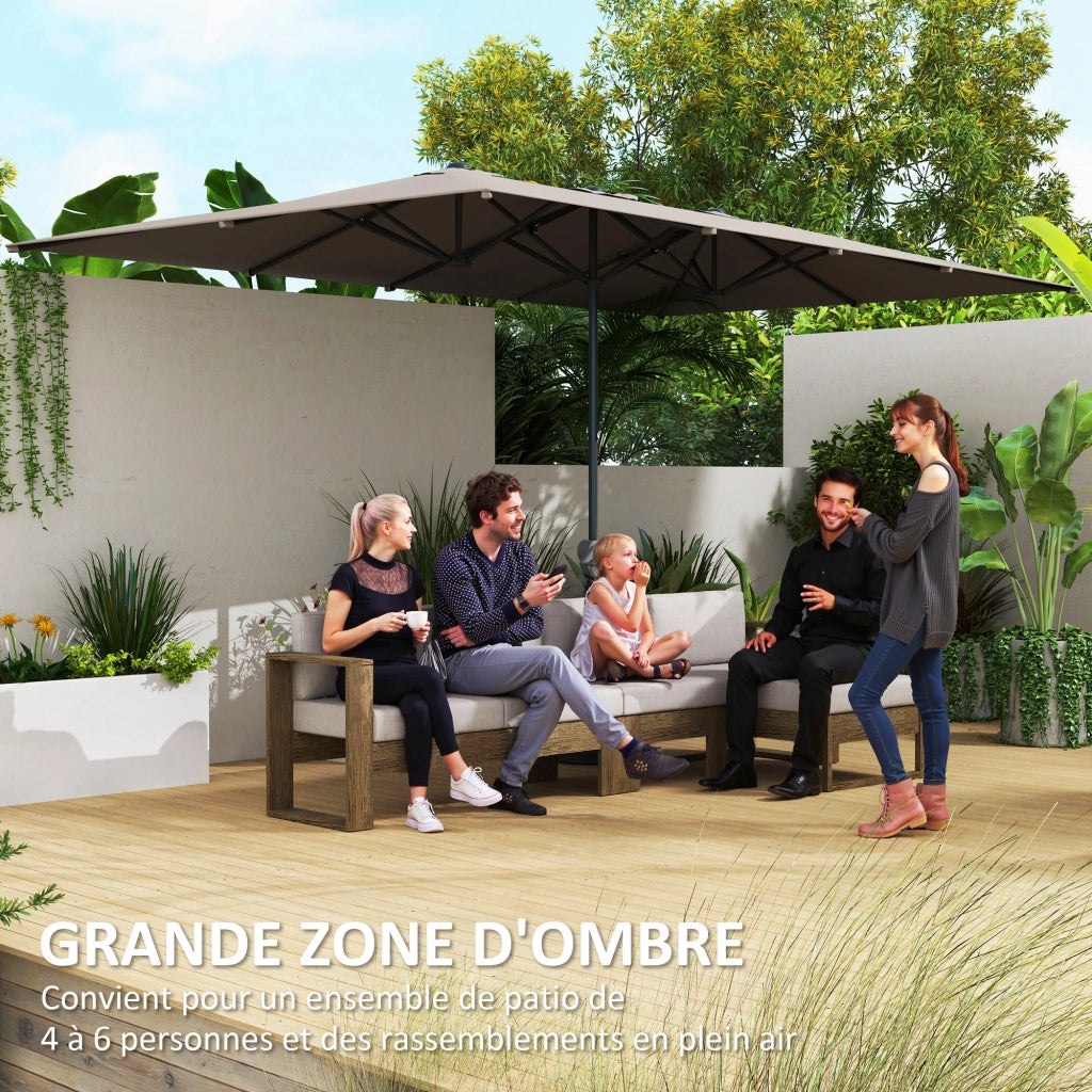 Parasole da giardino esterno rettangolare ¨C zephmum ¨C grigio scuro 451x264 cm