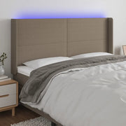 Testiera a LED-Testata con LED Tortora 163x16x118/128 cm in Tessuto 813138