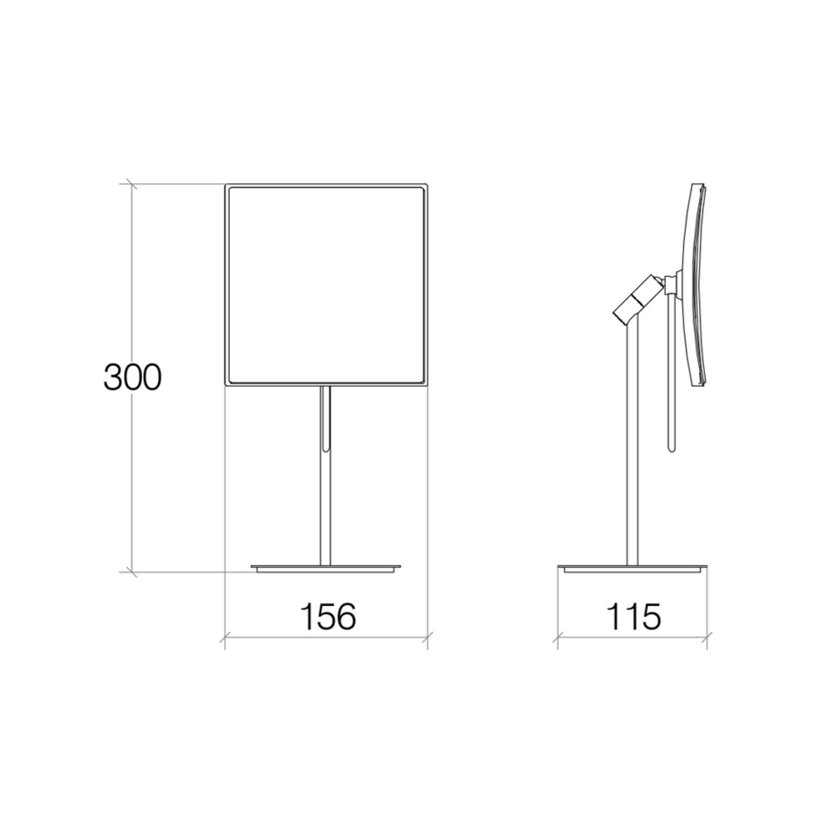 Lineabeta - Specchio ingranditore quadrato 3X da appoggio orientabile Mevedo