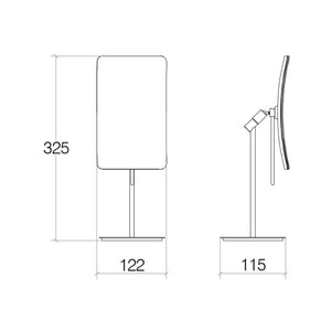 Lineabeta - Specchio ingranditore rettangolare 3X da appoggio orientabile Mevedo
