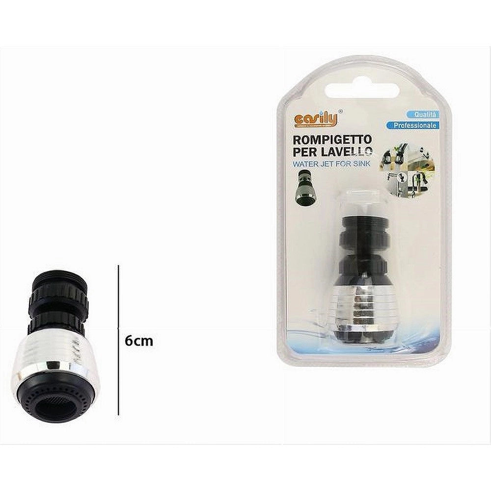 Trade Shop - Aeratore Rompigetto Per Rubinetto Lavello Cucina Cromato Nero Con Snodo 87169 -