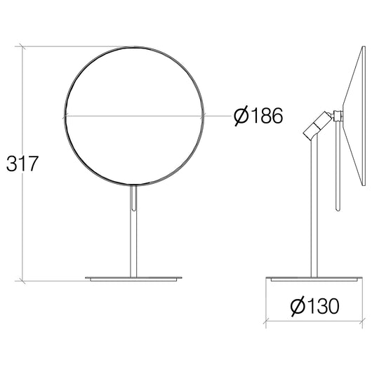 Lineabeta - Specchio ingranditore da appoggio Mevedo 5x